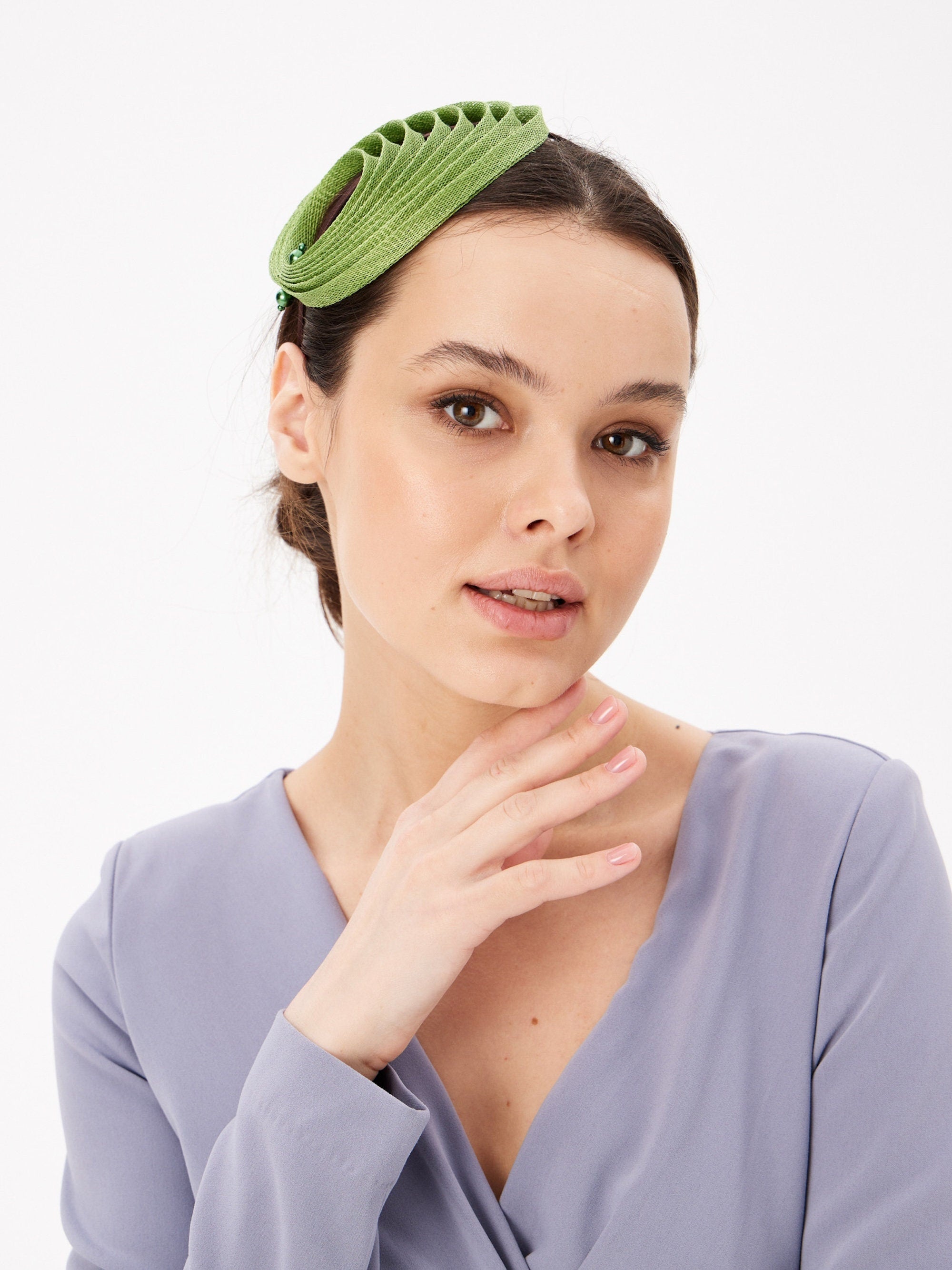 Green Fascinator Hats Wedding Tea Party Church Headwear - Divahats boutique